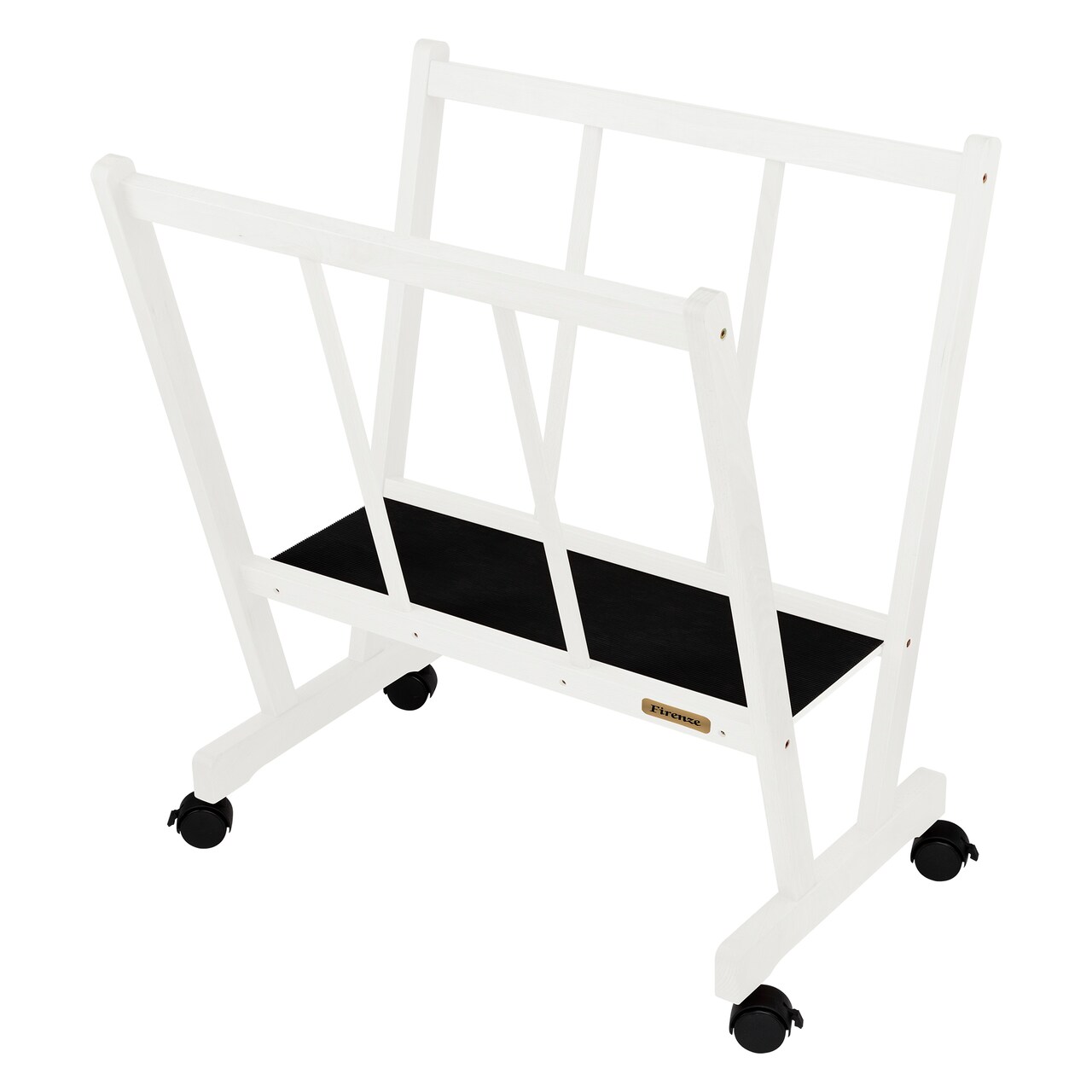Creative Mark Firenze Wood Large Print Rack with Castors - Perfect for Display of Canvas, Art, Prints, Panels, Posters, Art Gallery Shows, Storage Rack